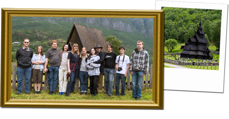 Group photo and Borgund stavechurch