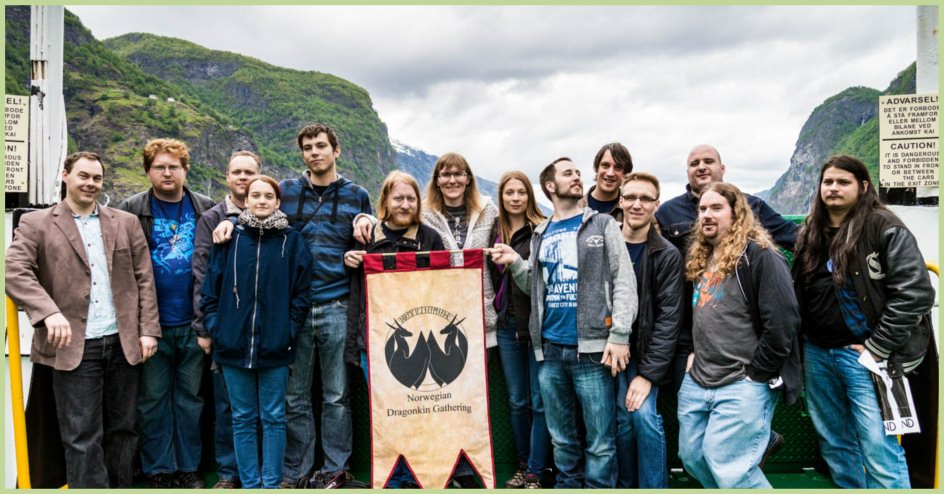 Group photo on the ferry in Nærøyfjorden